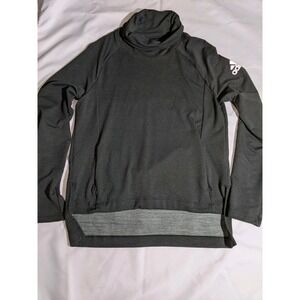 Adidas Women Charcoal Gray Cowl Neck Long Sleeve Athletic Pullover Top M